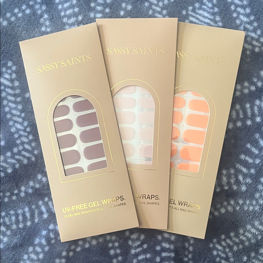Sassy saints Gel Nail Wraps Set - Pink, purple, peach